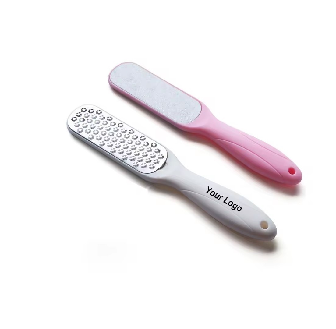 LIFENG Custom Stainless Steel Scrubber Foot Rasp File Double Side Pedicure Sandpaper Foot File Callus Remover