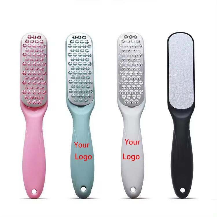 LIFENG Custom Stainless Steel Scrubber Foot Rasp File Double Side Pedicure Sandpaper Foot File Callus Remover