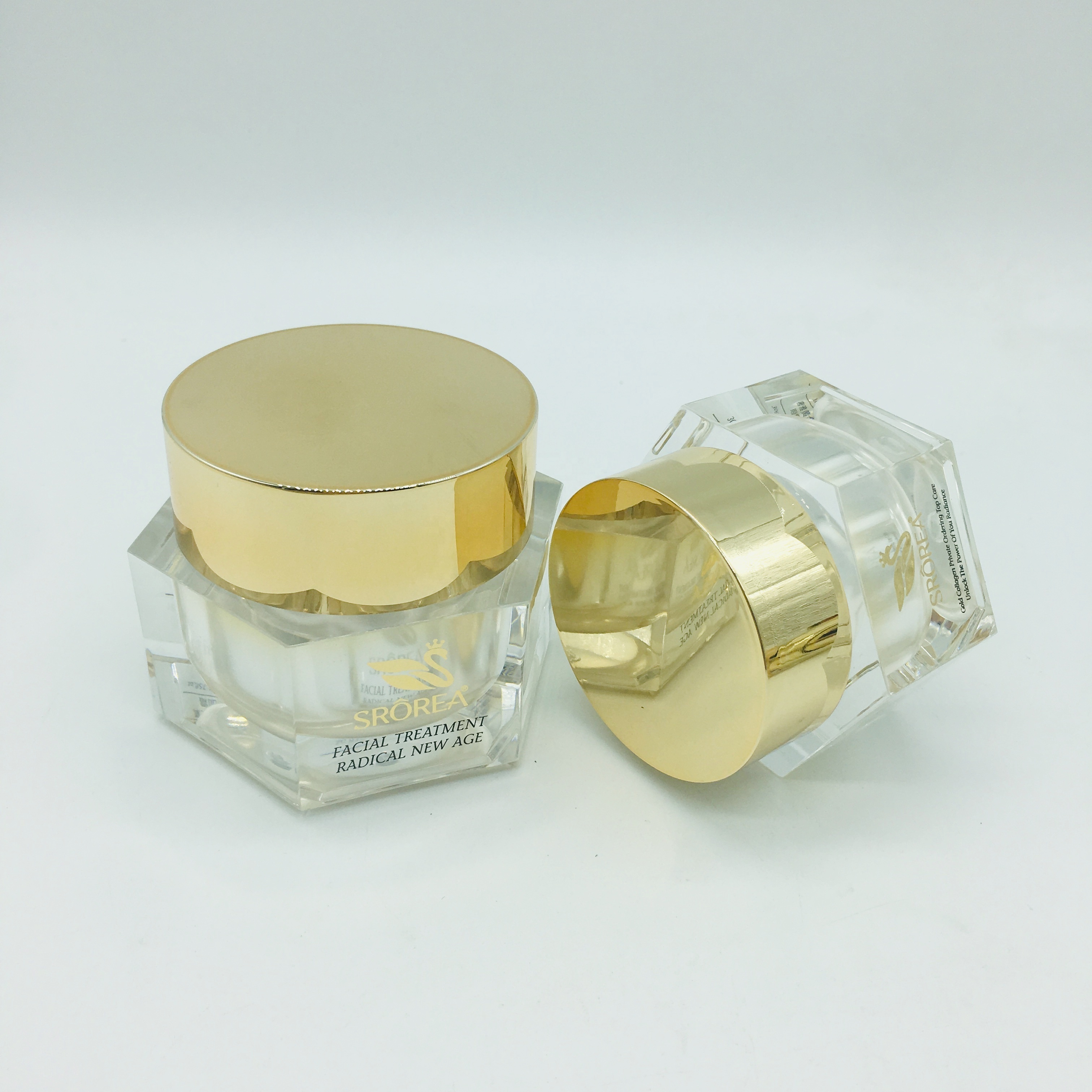 Luxury Cosmetic Packaging Hexagonal Plastic Cream Jar 30g 50g