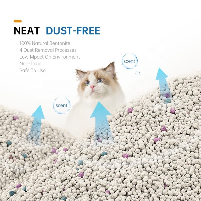 OEM Custom Cheap Private Label Highly Absorbent Ball Shape Bentonite Cat Litter Unscented