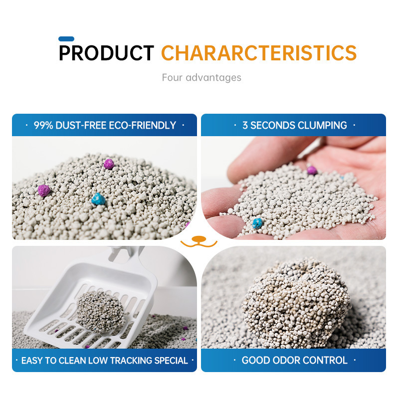 OEM Custom Cheap Private Label Highly Absorbent Ball Shape Bentonite Cat Litter Unscented