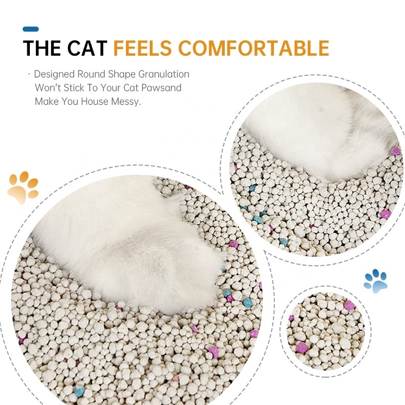 OEM Custom Cheap Private Label Highly Absorbent Ball Shape Bentonite Cat Litter Unscented