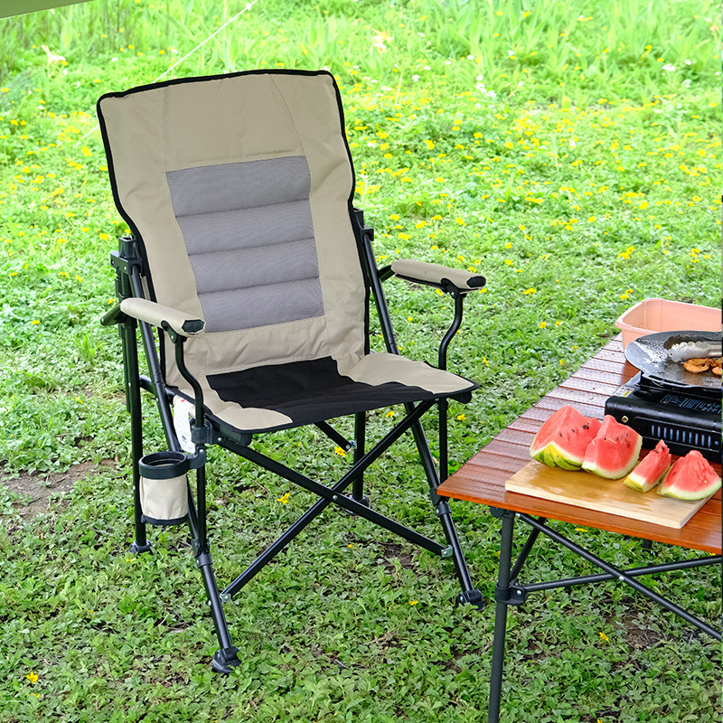 Camping Fabric Stackable Metal Golden Lawn Manufacturer Back Support Folding Chair