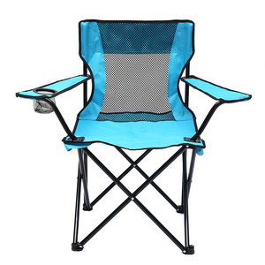 Oversize Sofa Drink Holder Low Hight Mesh Camping Chair, Camping Folding Chair With Drink Holder