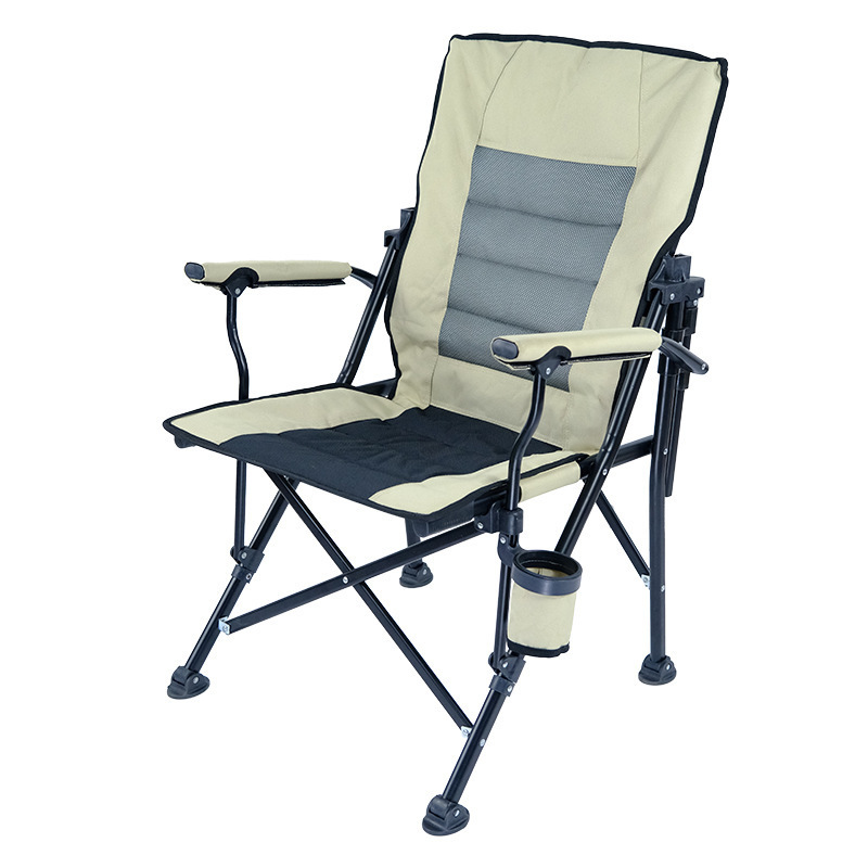 Camping Fabric Stackable Metal Golden Lawn Manufacturer Back Support Folding Chair