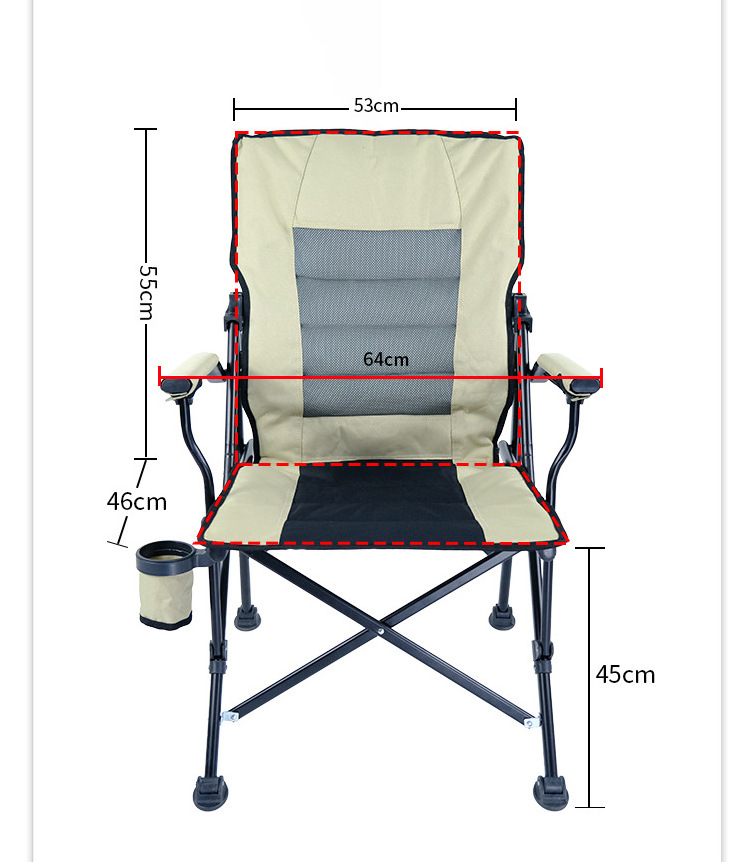 Camping Fabric Stackable Metal Golden Lawn Manufacturer Back Support Folding Chair