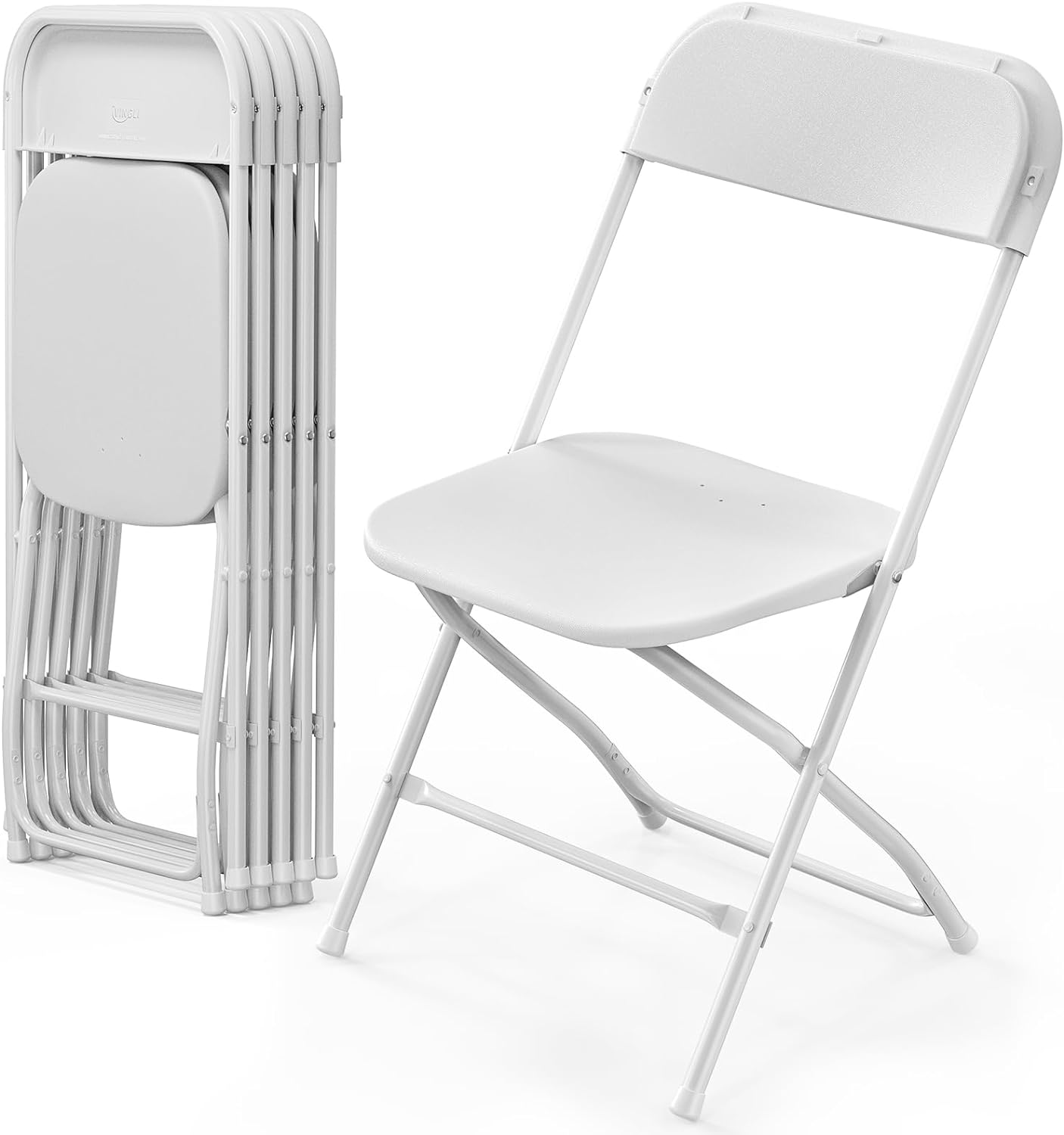 Deluxe White Pack Of 10 Dining Plastic Folding Chair