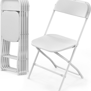 Deluxe White Pack Of 10 Dining Plastic Folding Chair