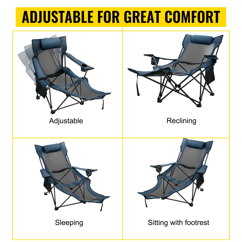 Footrest Lounge Supplier Folding Chair Ostrich Lounge Beach Camping Chair With Foot Rest Footrest