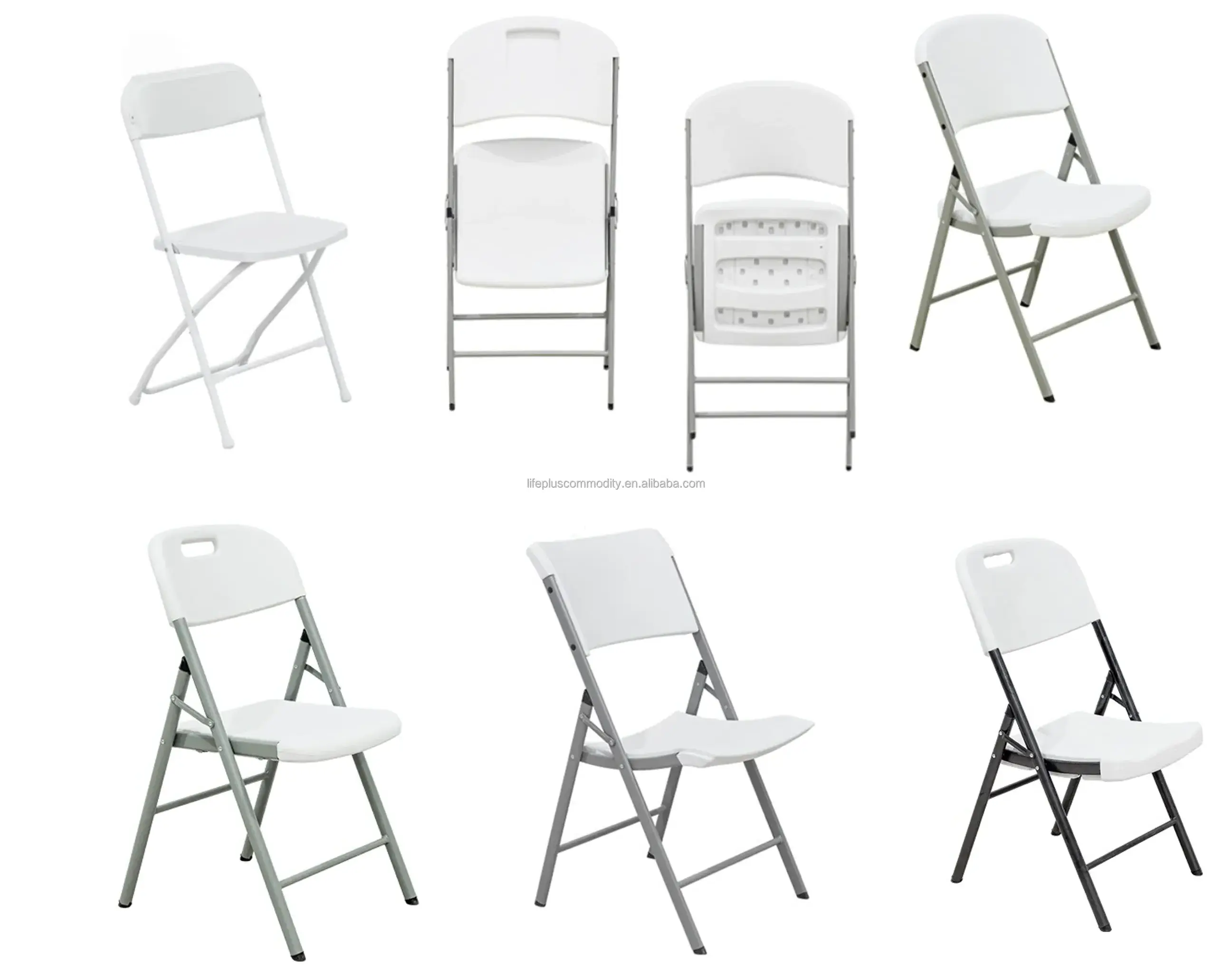 Deluxe White Pack Of 10 Dining Plastic Folding Chair