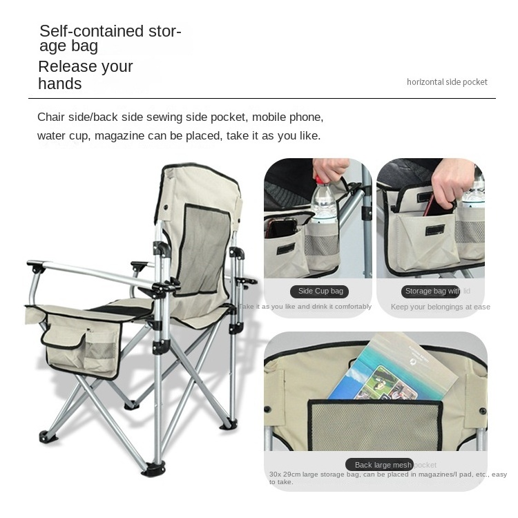 Folding High Back Heavy Duty Aluminum Adjustable Rocker Por Camping Chair