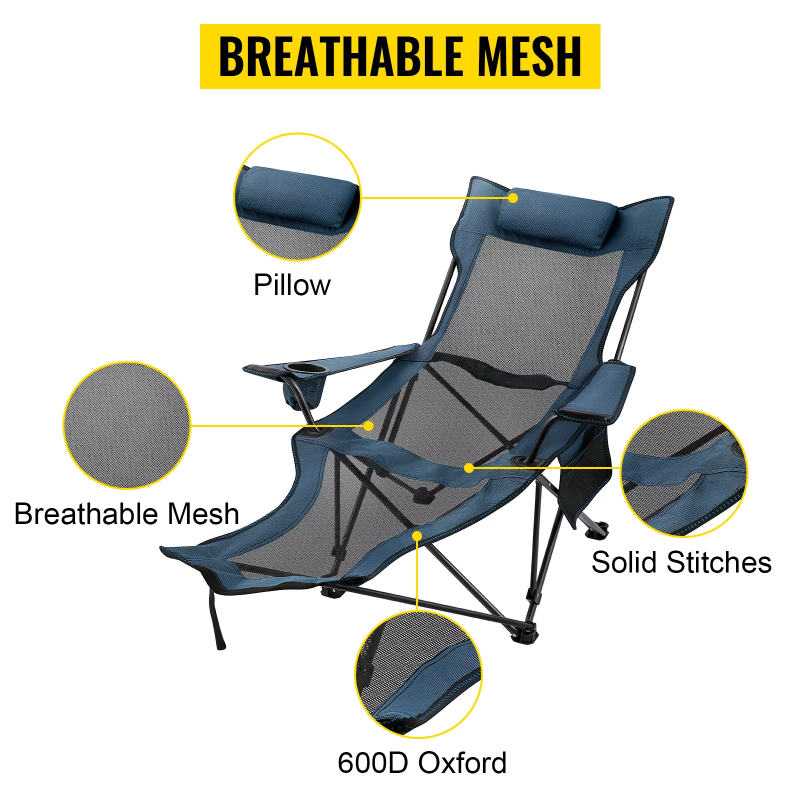 Footrest Lounge Supplier Folding Chair Ostrich Lounge Beach Camping Chair With Foot Rest Footrest