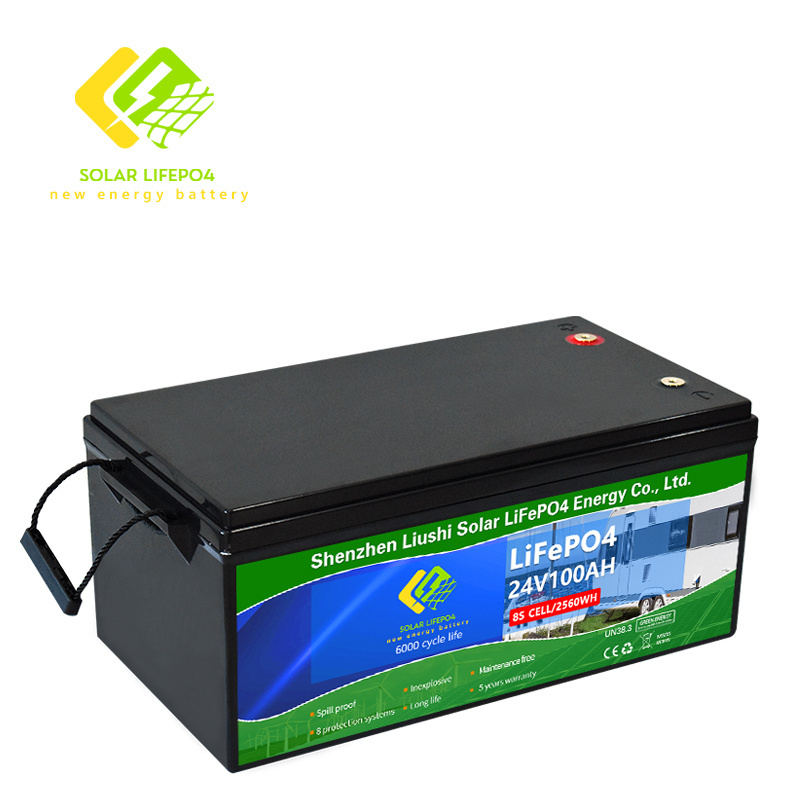 Rechargeable 24v Lithium Ion Lifepo4 Battery 12v 24v 36v 100ah Lifepo4 24v 100ah Lead Acid Replacement Battery 25.6V100