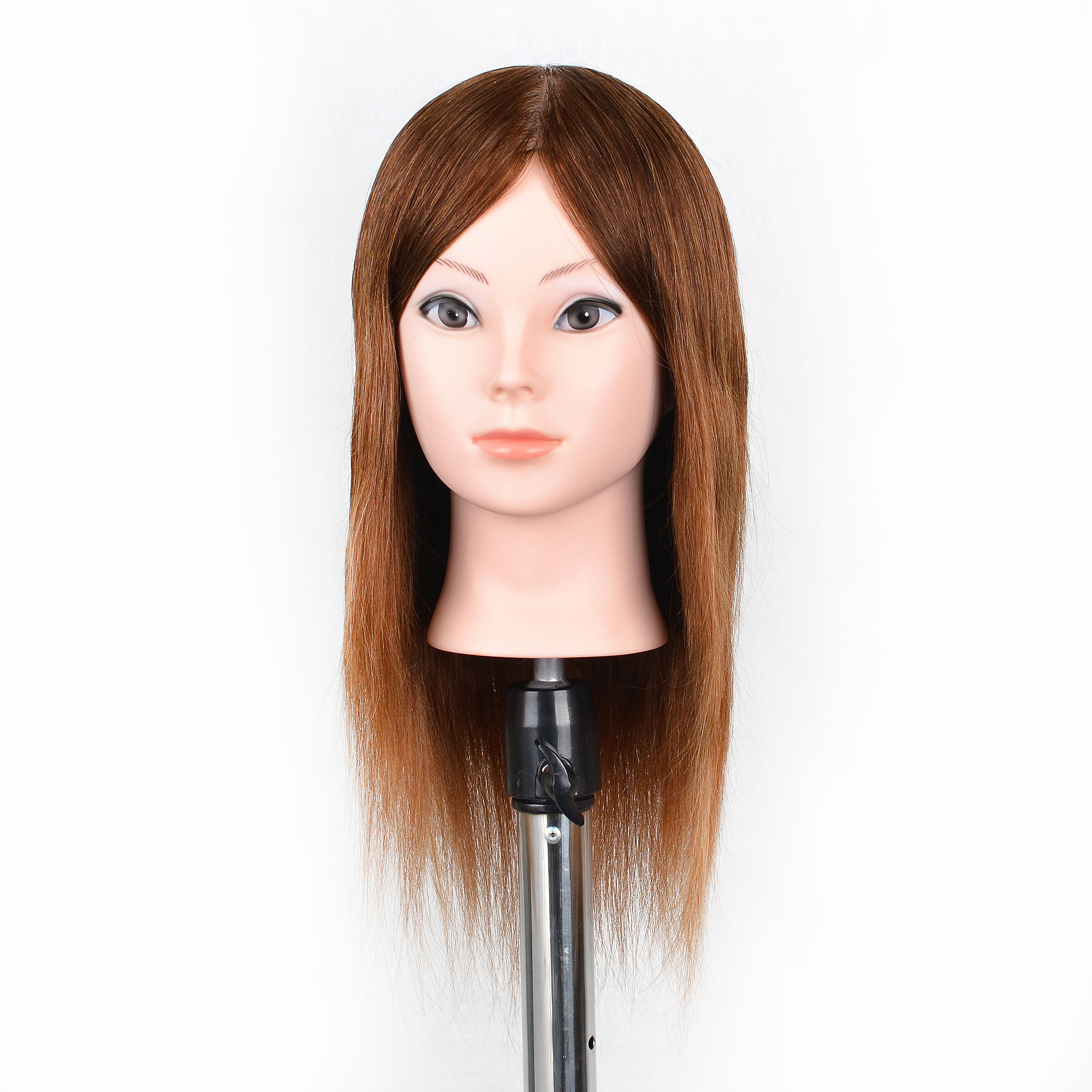 Hot Selling 14 16 inches black brown 100% cosmetology human hair mannequin practice head for hairdresser