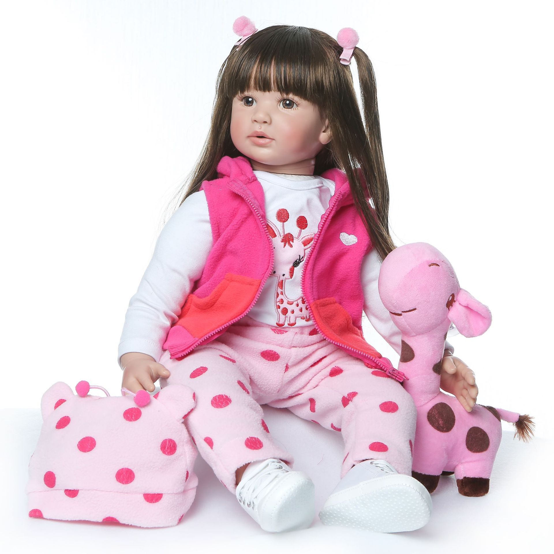 Lifereborn 24'' Reborn Toddler Dolls Soft Vinyl Silicone Reborn Baby Dolls With Mini Plush Animals For Sale