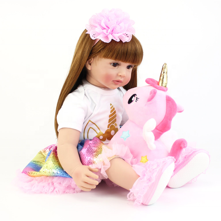 Lifereborn 60 cm Lifelike Cloth Body 24 Inch Vinyl Silicone Baby Reborn Princess Girl Big Doll For Girls