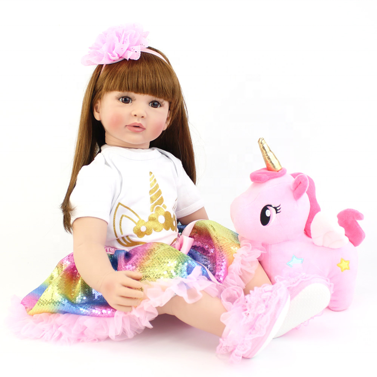 Lifereborn 60 cm Lifelike Cloth Body 24 Inch Vinyl Silicone Baby Reborn Princess Girl Big Doll For Girls