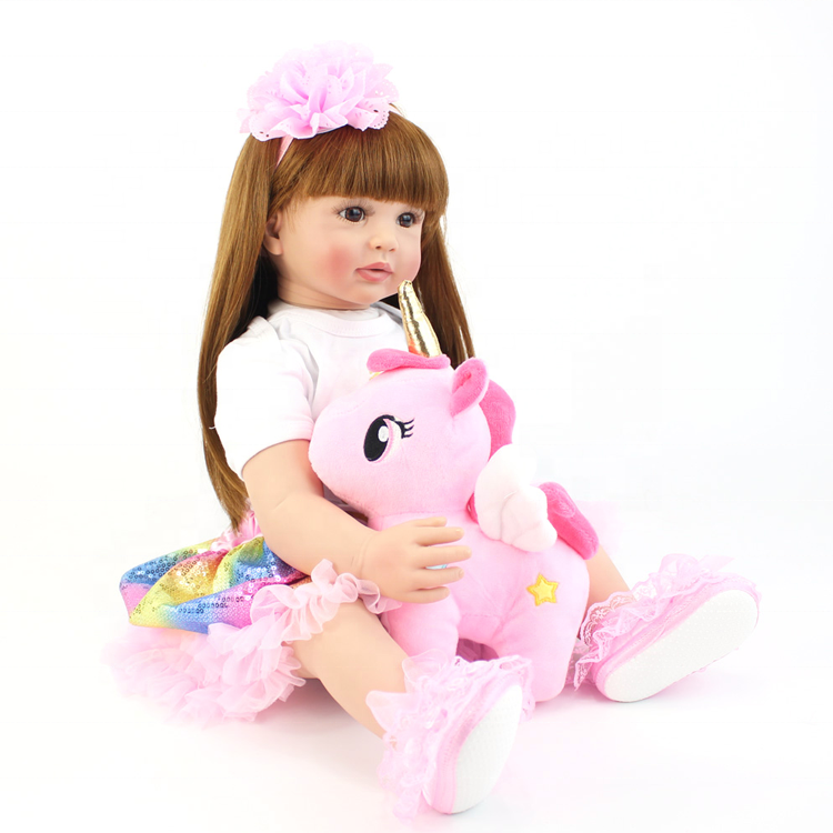 Lifereborn 60 cm Lifelike Cloth Body 24 Inch Vinyl Silicone Baby Reborn Princess Girl Big Doll For Girls