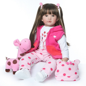 Lifereborn 24'' Reborn Toddler Dolls Soft Vinyl Silicone Reborn Baby Dolls With Mini Plush Animals For Sale