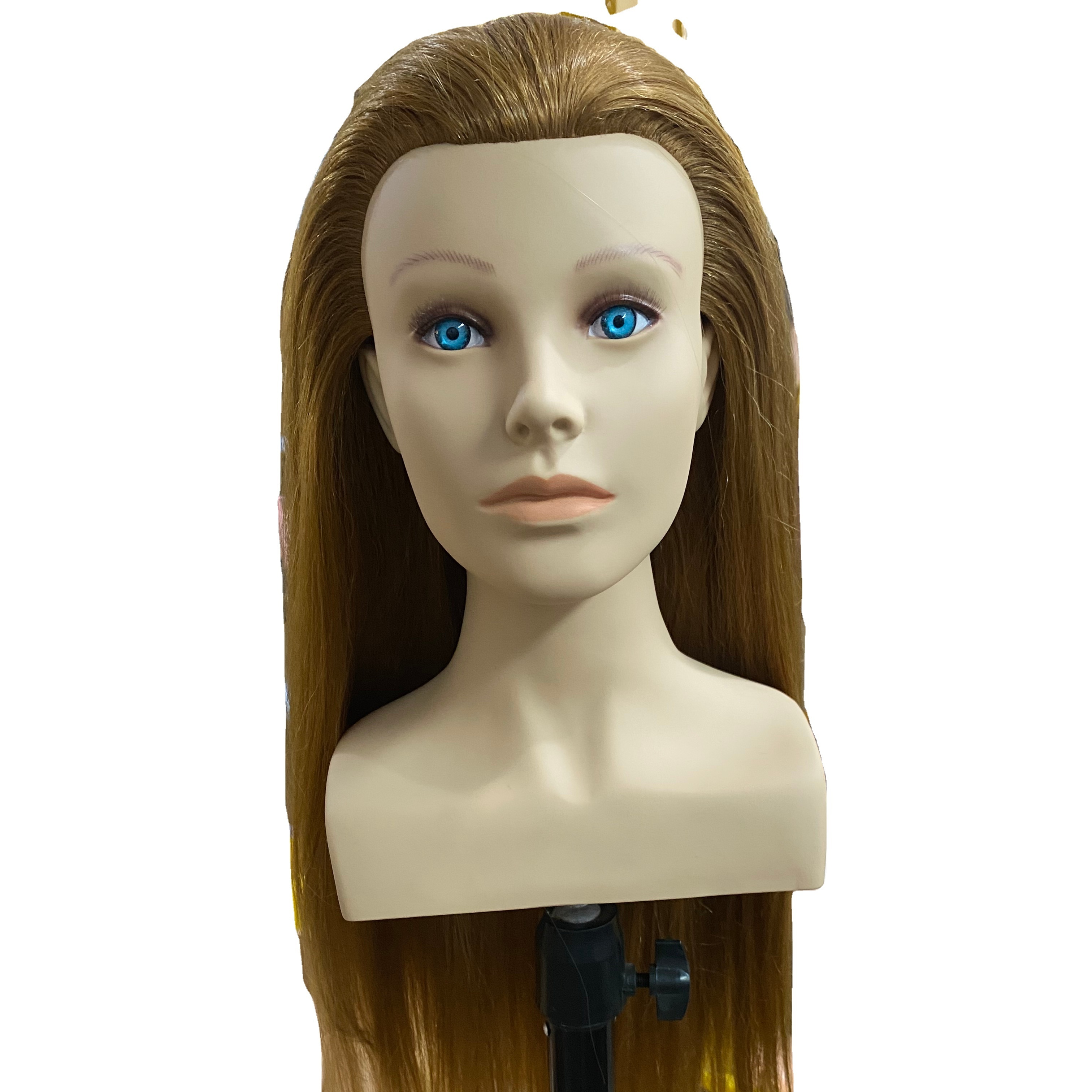 Wholesale human hair mannequins 24 Inches natural hair baber hairdressing dummy training mannequin head with shoulder