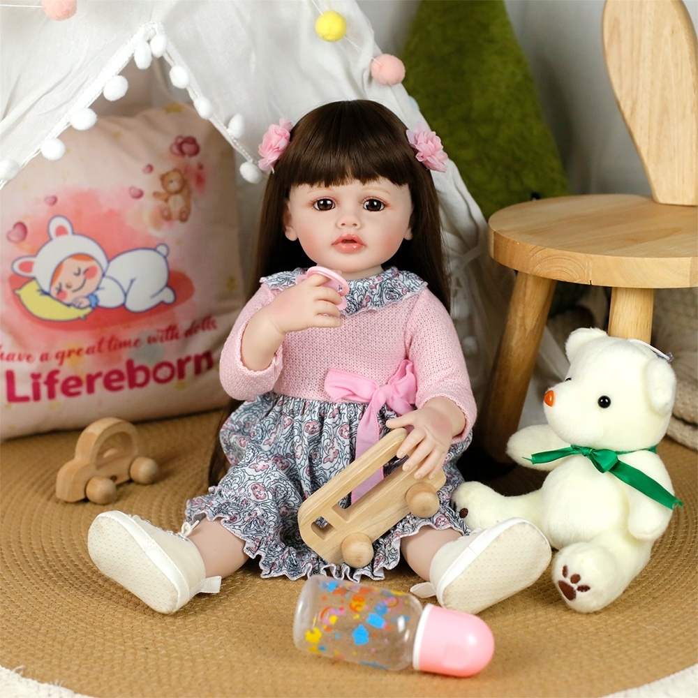 Lifereborn Wholesale 55CM 22'' Bebes Reborn De Silicon Realistic Standing Reborn Baby Dolls