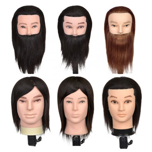 Salon Equipments Human Hair Men Mannequin Barber Training Head Male Hair Mannequin Heads With Beard