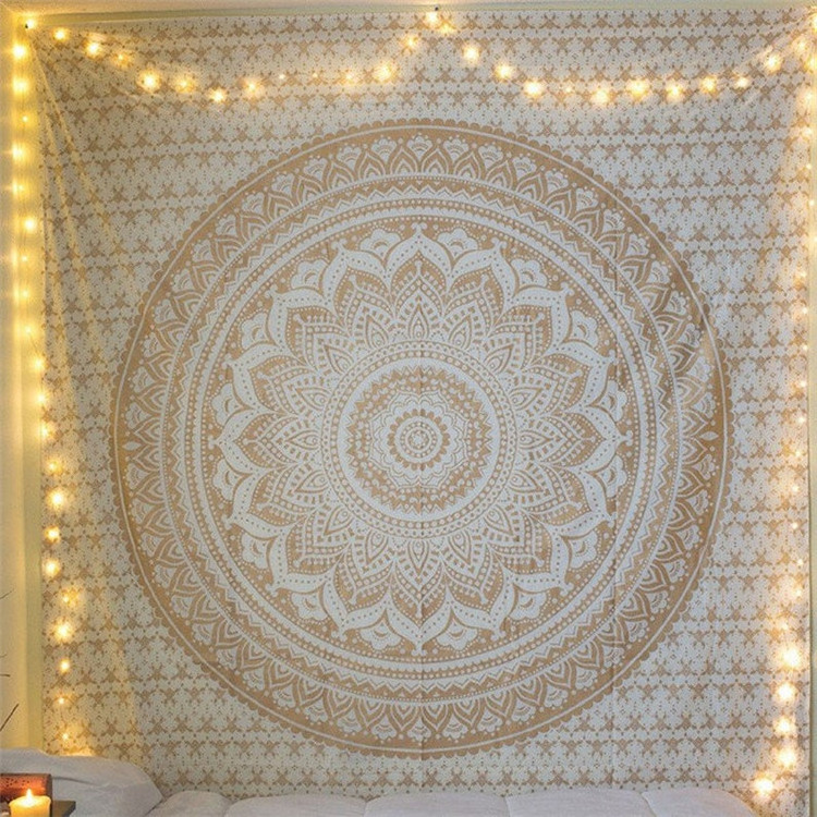 Large Golden Ombre Tapestry Wall Hanging Hippie Room Decoration Backdrop Oriental Artist Mandala Wall Tapestry