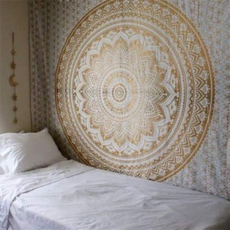 Large Golden Ombre Tapestry Wall Hanging Hippie Room Decoration Backdrop Oriental Artist Mandala Wall Tapestry