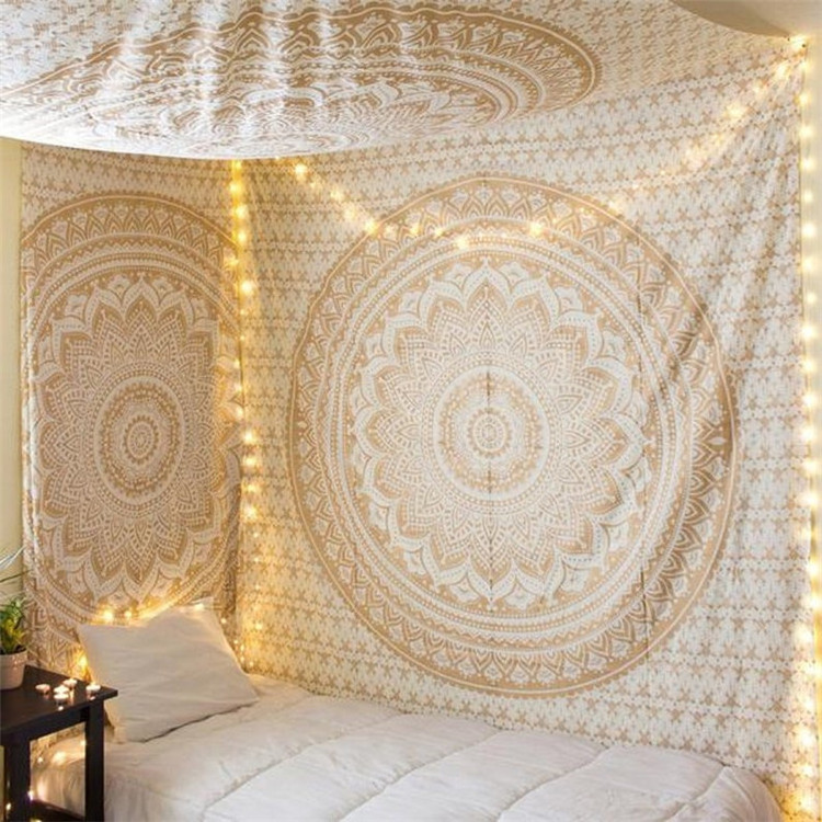 Large Golden Ombre Tapestry Wall Hanging Hippie Room Decoration Backdrop Oriental Artist Mandala Wall Tapestry