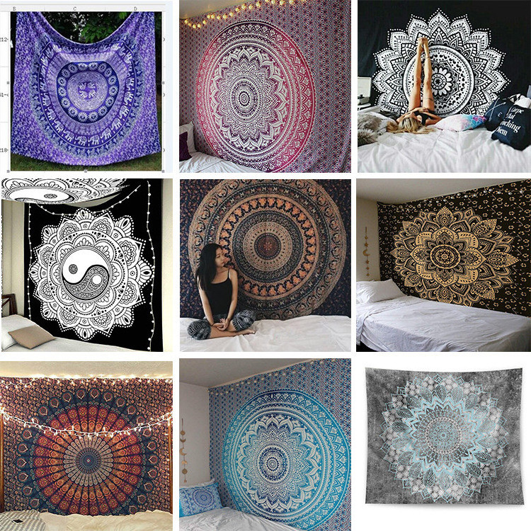 Large Golden Ombre Tapestry Wall Hanging Hippie Room Decoration Backdrop Oriental Artist Mandala Wall Tapestry