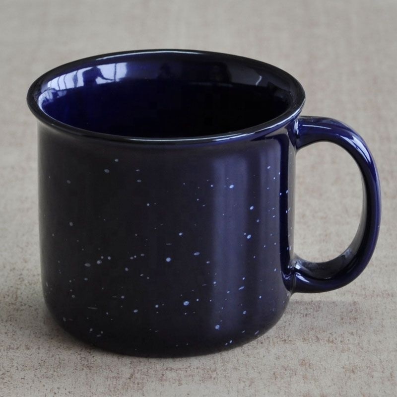 Soup Mug 7133 Campfire Black 15OZ Stoneware Ceramic Can Shape Coffee Mug