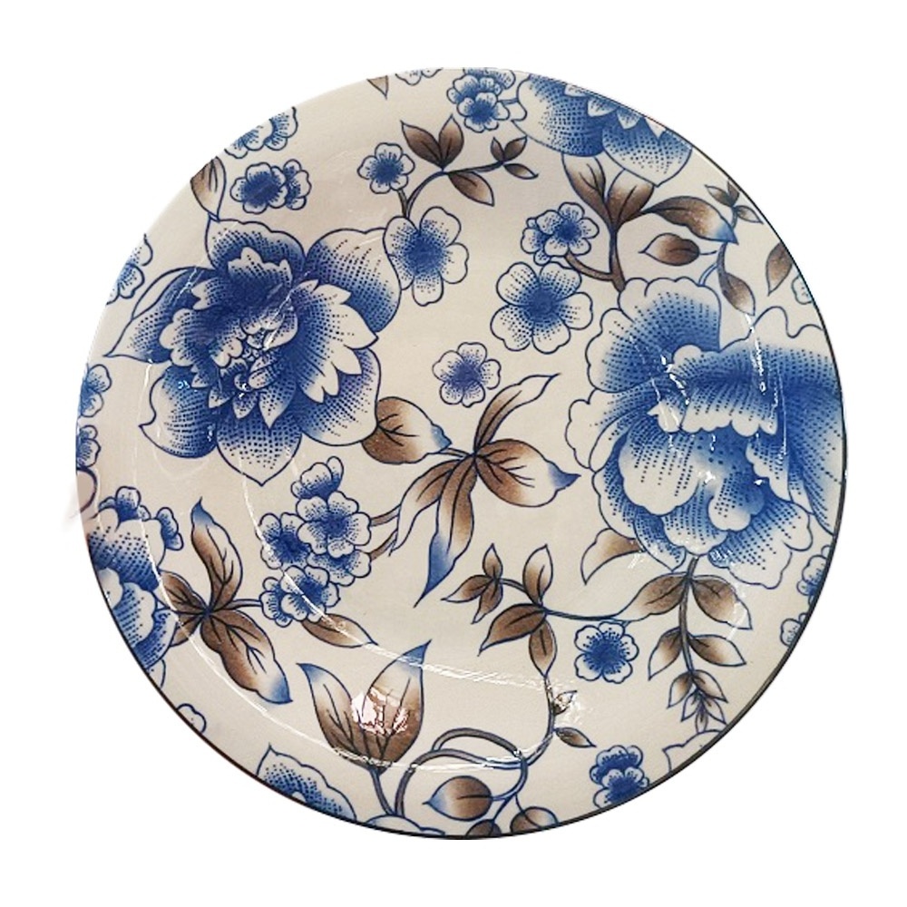 2022 hot selling ceramic plate various sizes, under glaze flower design pad printing, Southeast Asian market