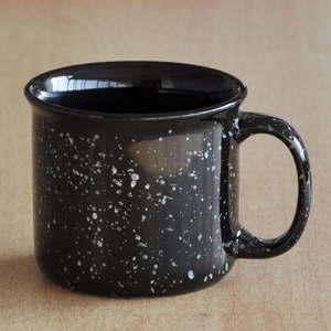 Soup Mug 7133 Campfire Black 15OZ Stoneware Ceramic Can Shape Coffee Mug