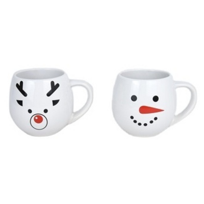 ceramic coffee mug belly shape stoneware mugs with snowman decal cute coffee mug christmas