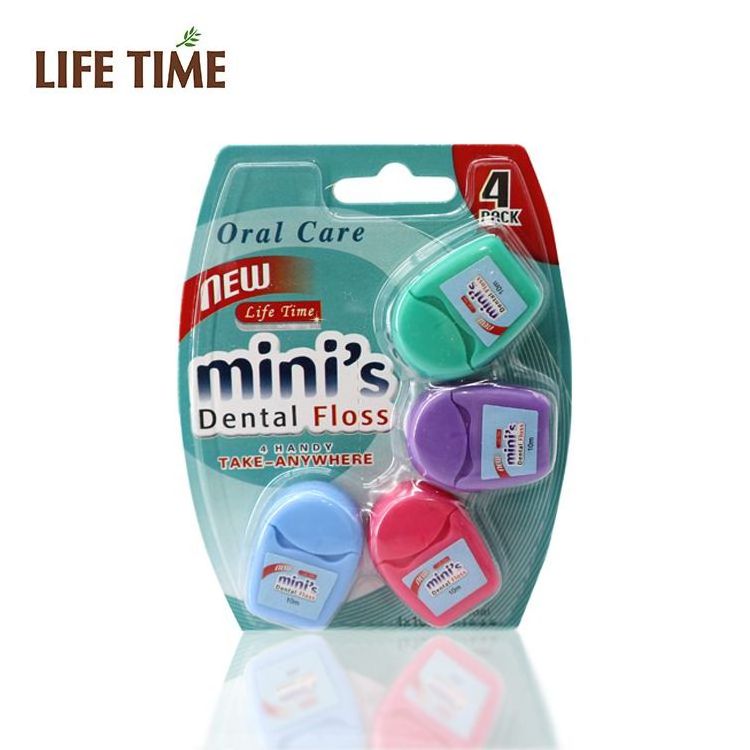 BSCI BRC yangzhou factory mini portable mint and waxed nylon various flavor  dental floss