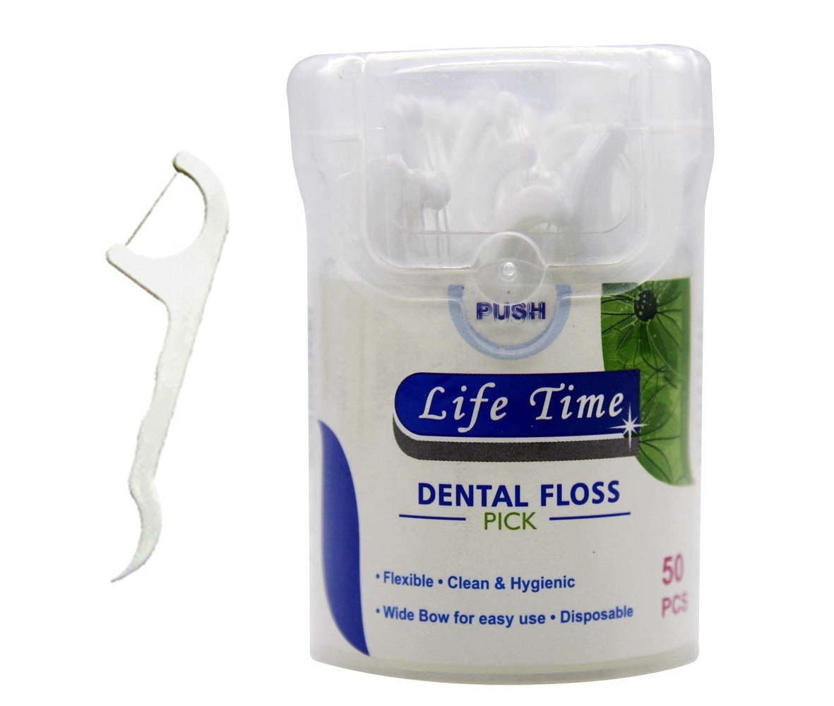 Disposable tooth flosser oral cleaning care tooth picks  50pcs teeth custom dental floss picks picker