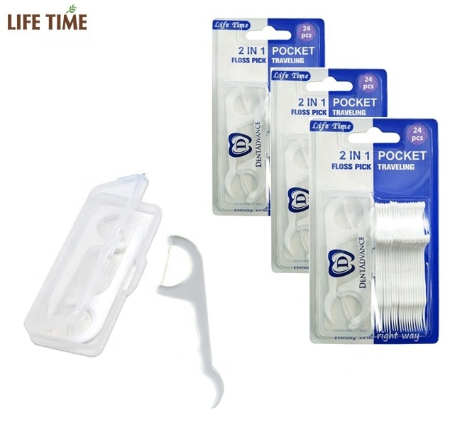 Factory direct customization Portable case Dental floss pick wholesale adult dental tooth floss toothpick picker