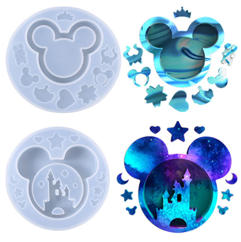 11428 DIY Epoxy Resin Silicone Mouse Shaker Mold Dog Bone Shaker Mold Heart Shaker Mold