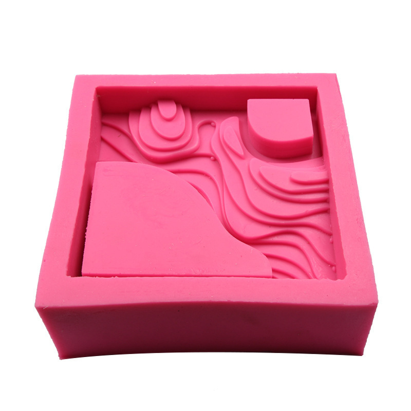 14025 Terraced Field Square Cement Flower Pot Concrete Planter Silicone Mold