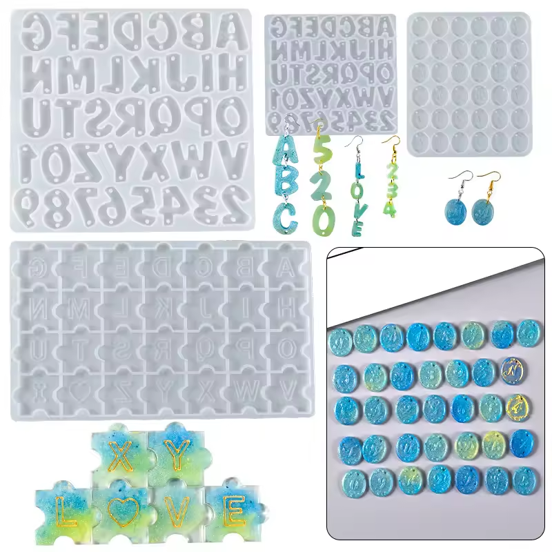 Multi-design Silicone Alphabet Resin Molds Silicone Letter Molds for Resin Casting