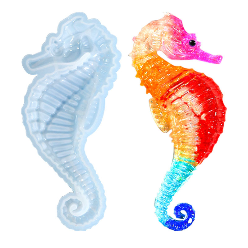 14485 DIY Wall Decoration Large Silicone Marine Animal Seahorse Mold for Resin Crafting