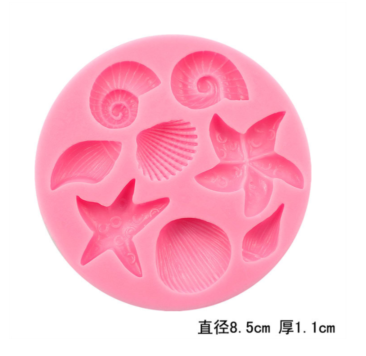 13674 Silicone Ocean Starfish Shell Mould Crystal Epoxy Silicone Fondant Cake Mould