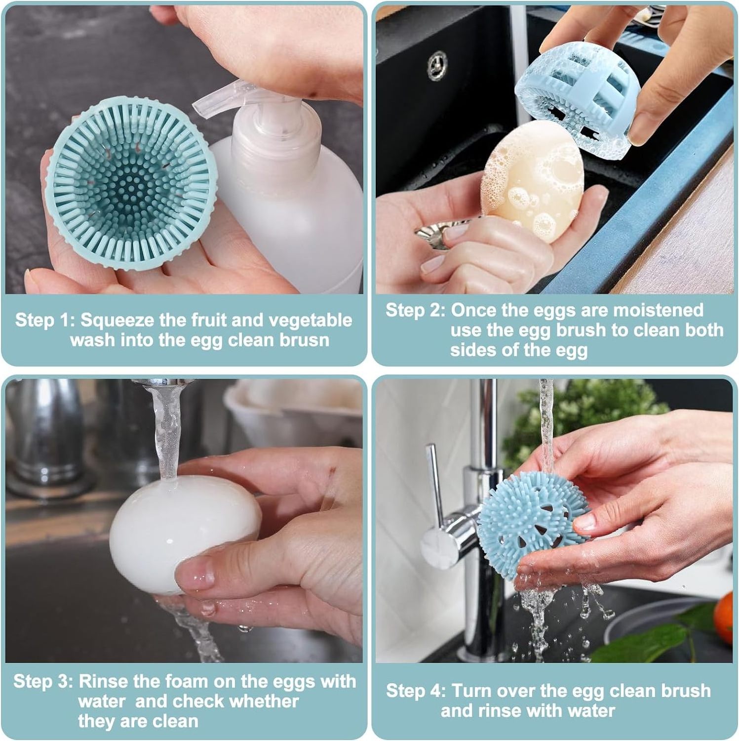 Egg Cleaning Brush Silicone Reusable Cleaning Tools Egg Scrubber Egg Washer