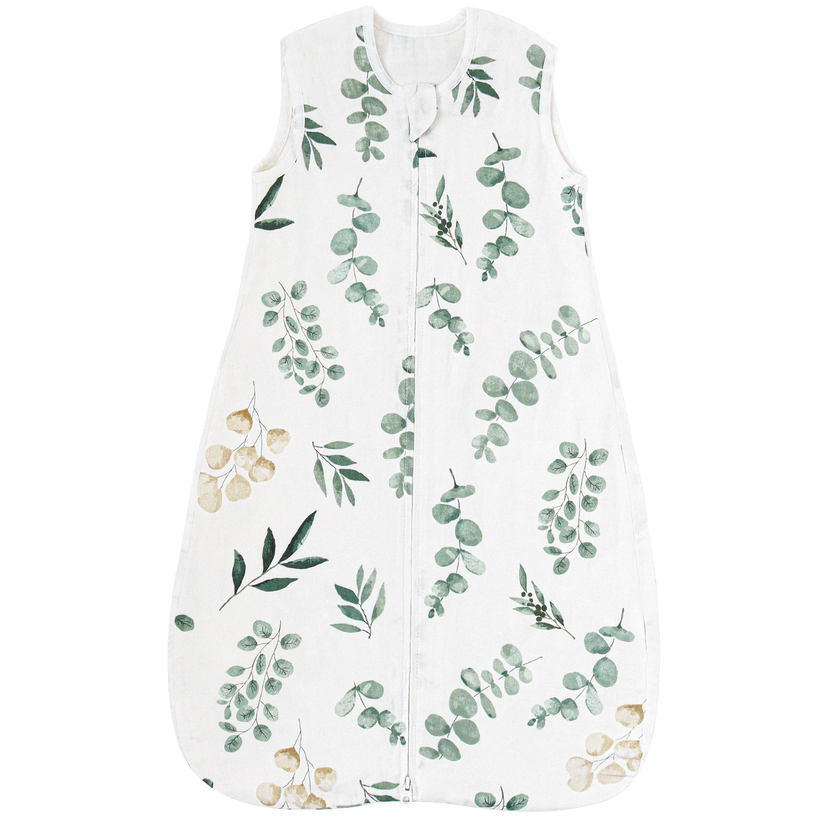 Baby Clothes Eucalyptus Sleeveless 70% Bamboo 30% Cotton Muslin  Newborn baby Onesie double Zipper baby Bind Feet Sleeping bag