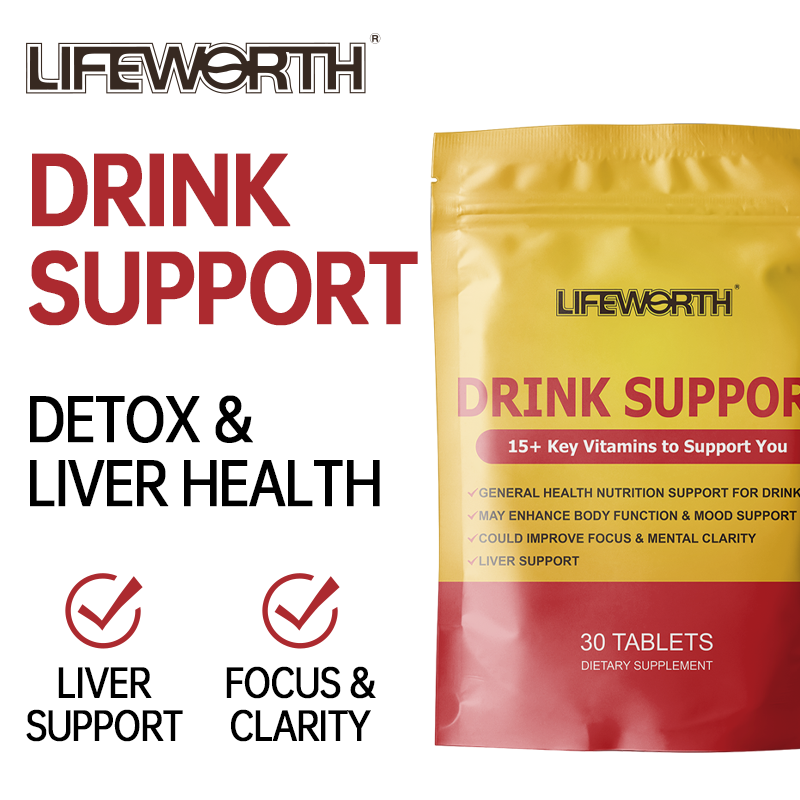 LIFEWORTH Anti Alcohol Drink Support Supplement with Kudzu Milk Thistle Holy Basil