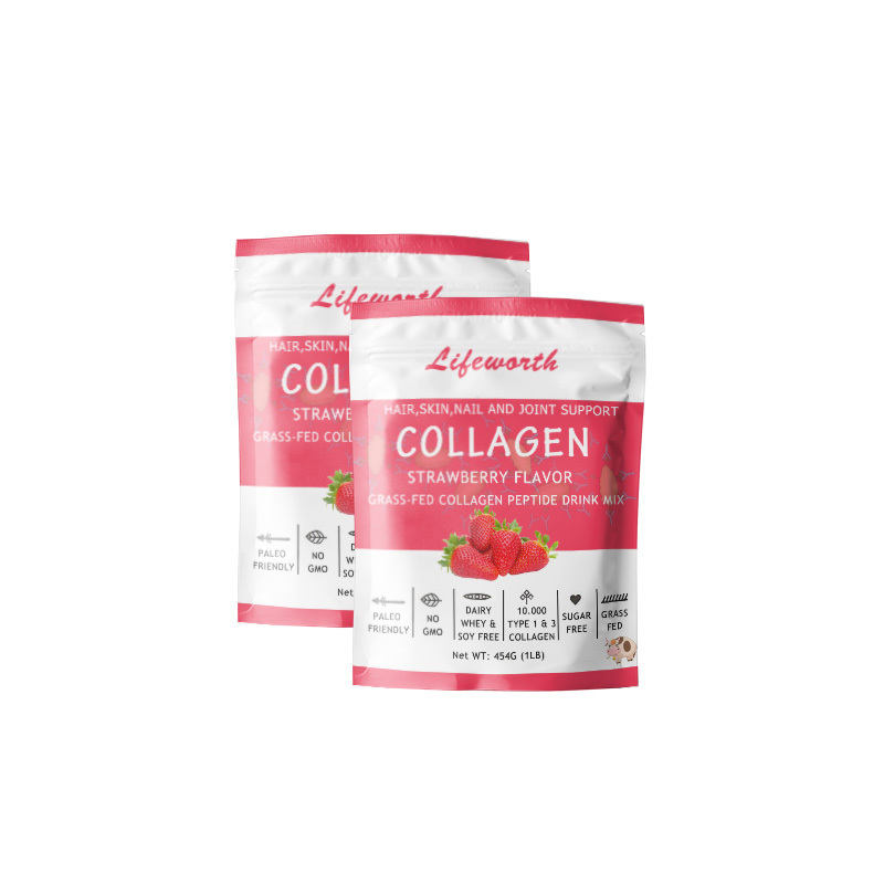 Lifeworth private label organic strawberry beef collagen drink collagen