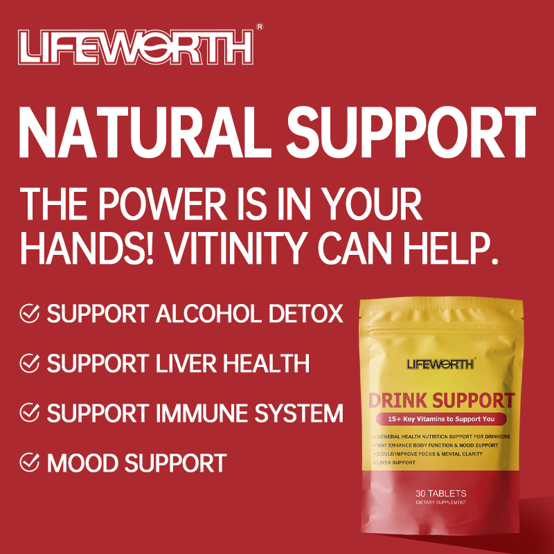 LIFEWORTH Anti Alcohol Drink Support Supplement with Kudzu Milk Thistle Holy Basil