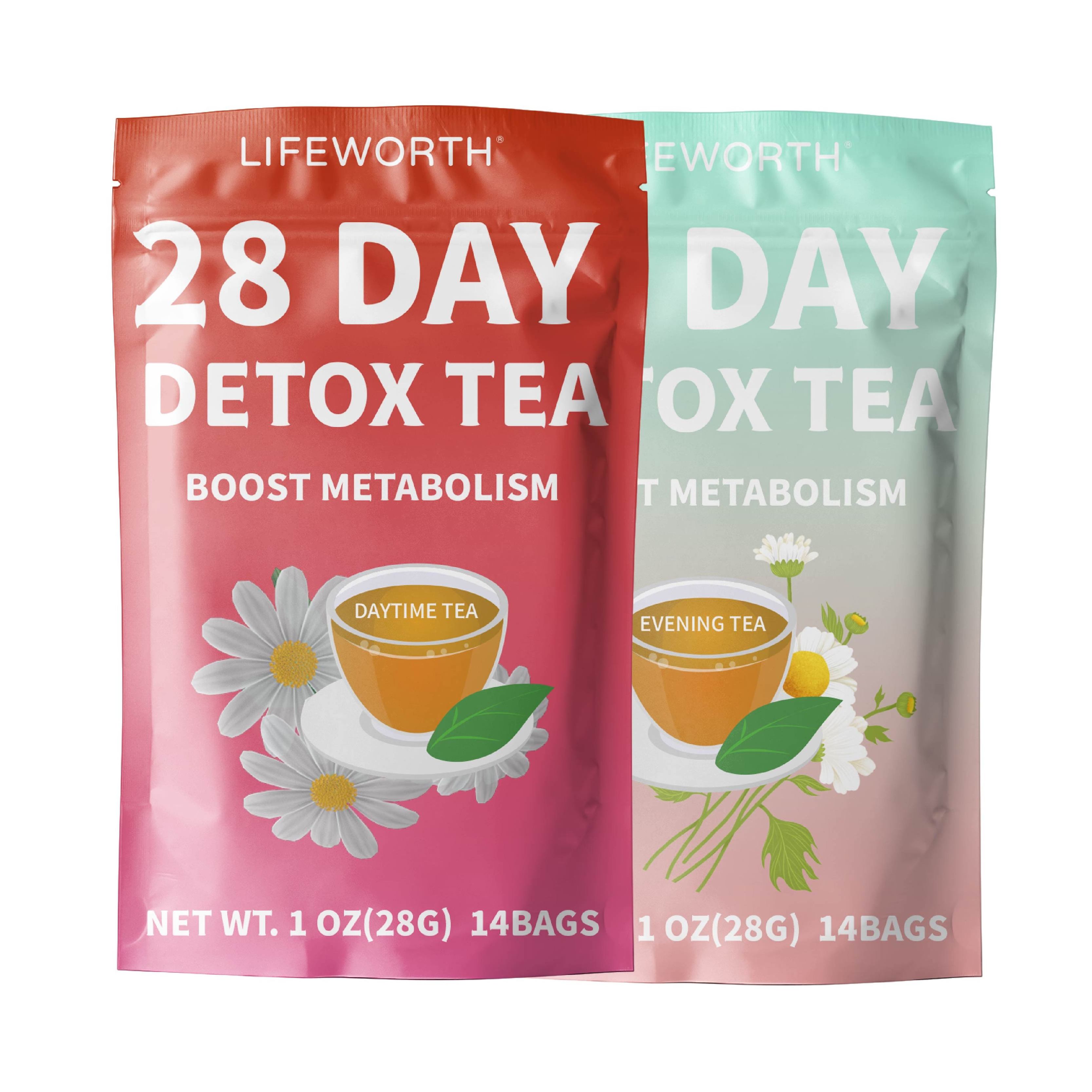 Lifeworth hot sale ODM weight loss 28 days detox tea for combine weight loss and detoxification private label