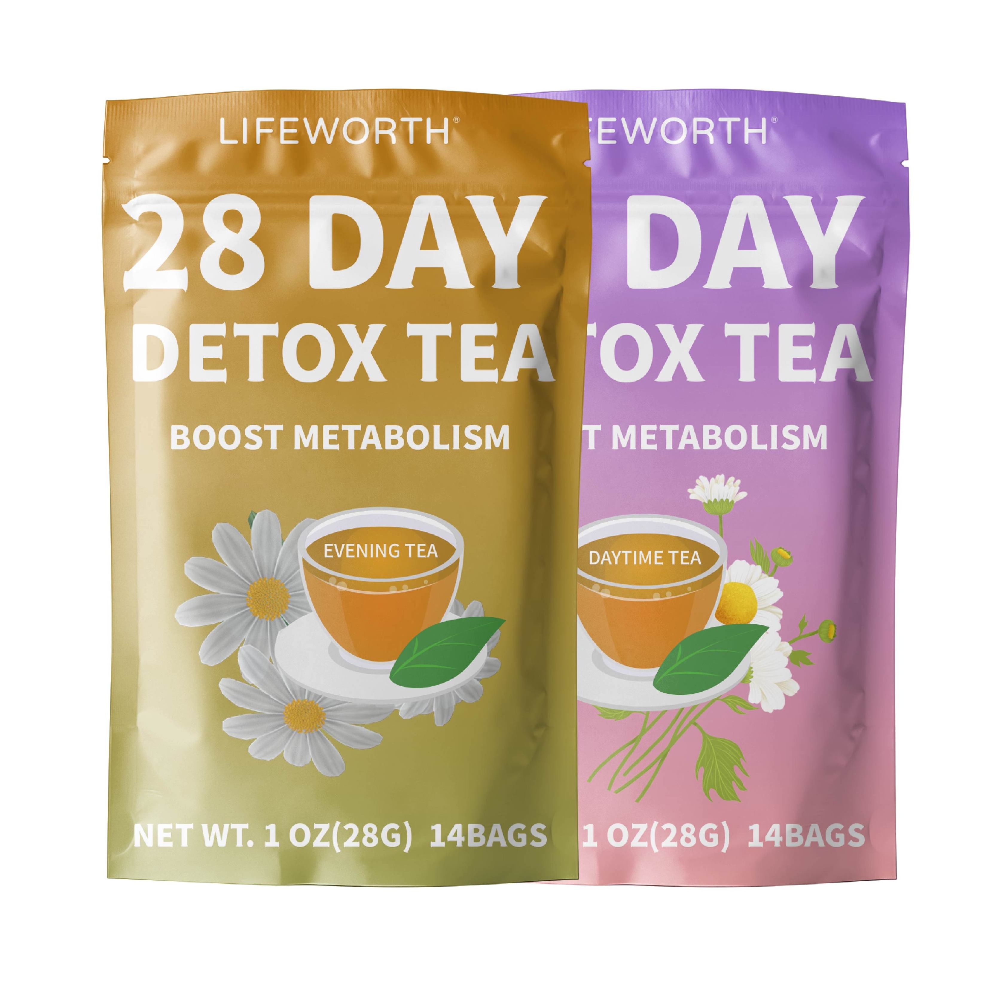 Lifeworth hot sale ODM weight loss 28 days detox tea for combine weight loss and detoxification private label