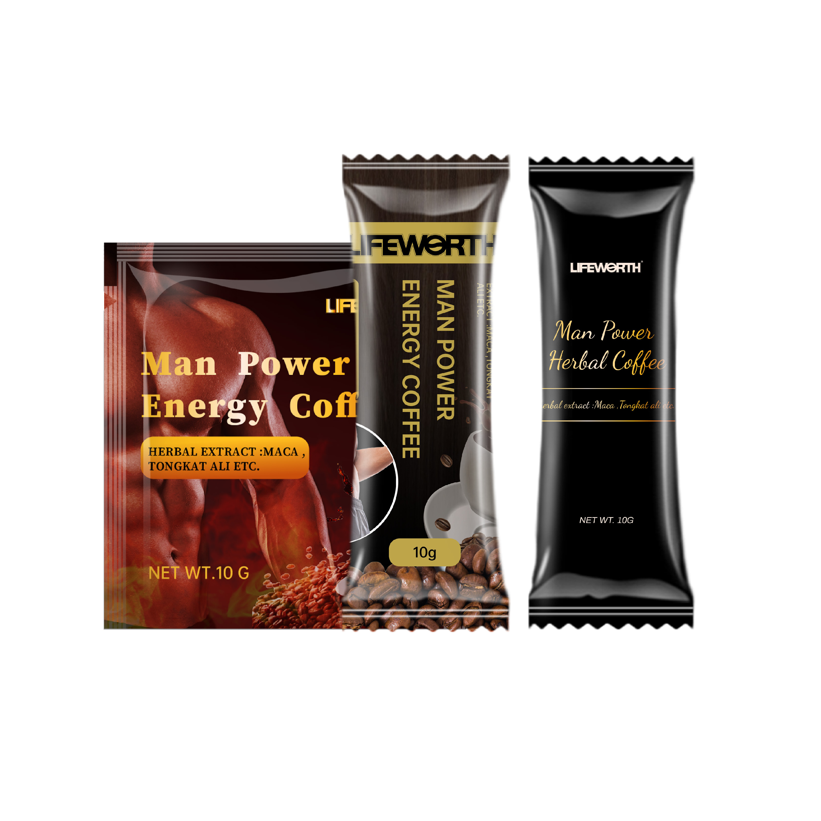 Lifeworth Private Label Arabica instant coffee with Tongkat Ali extract powder Black Maca Coffee power energy coffee